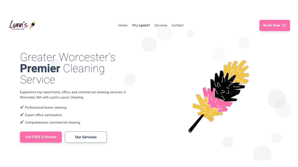Lynn's Luxury Cleaning homepage screenshot
